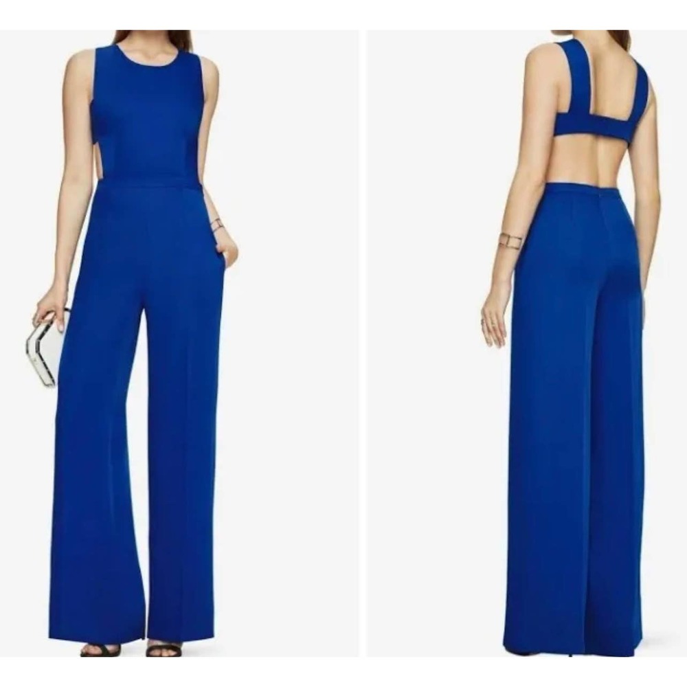BCBGMAXAZRIA Rossana Jumpsuit Cobalt Blue Lined Sleeveless Women's 6 $268